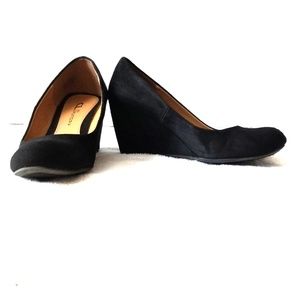 Black Suede Wedges